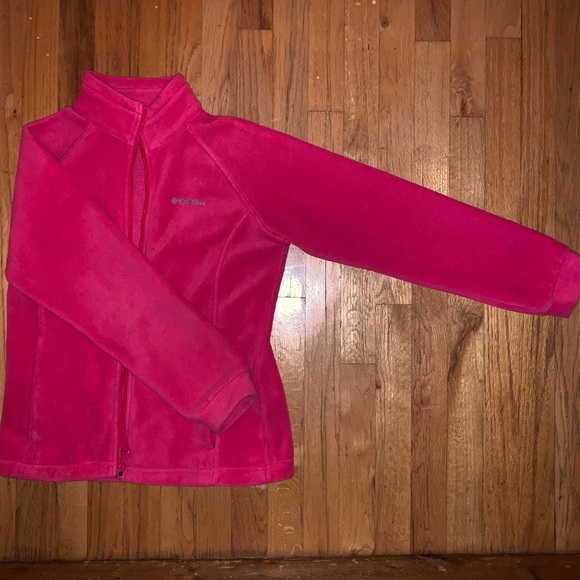 PINK GIRLS COLUMBIA ZIP-UP FLEECE JACKET - Picture 2 of 6